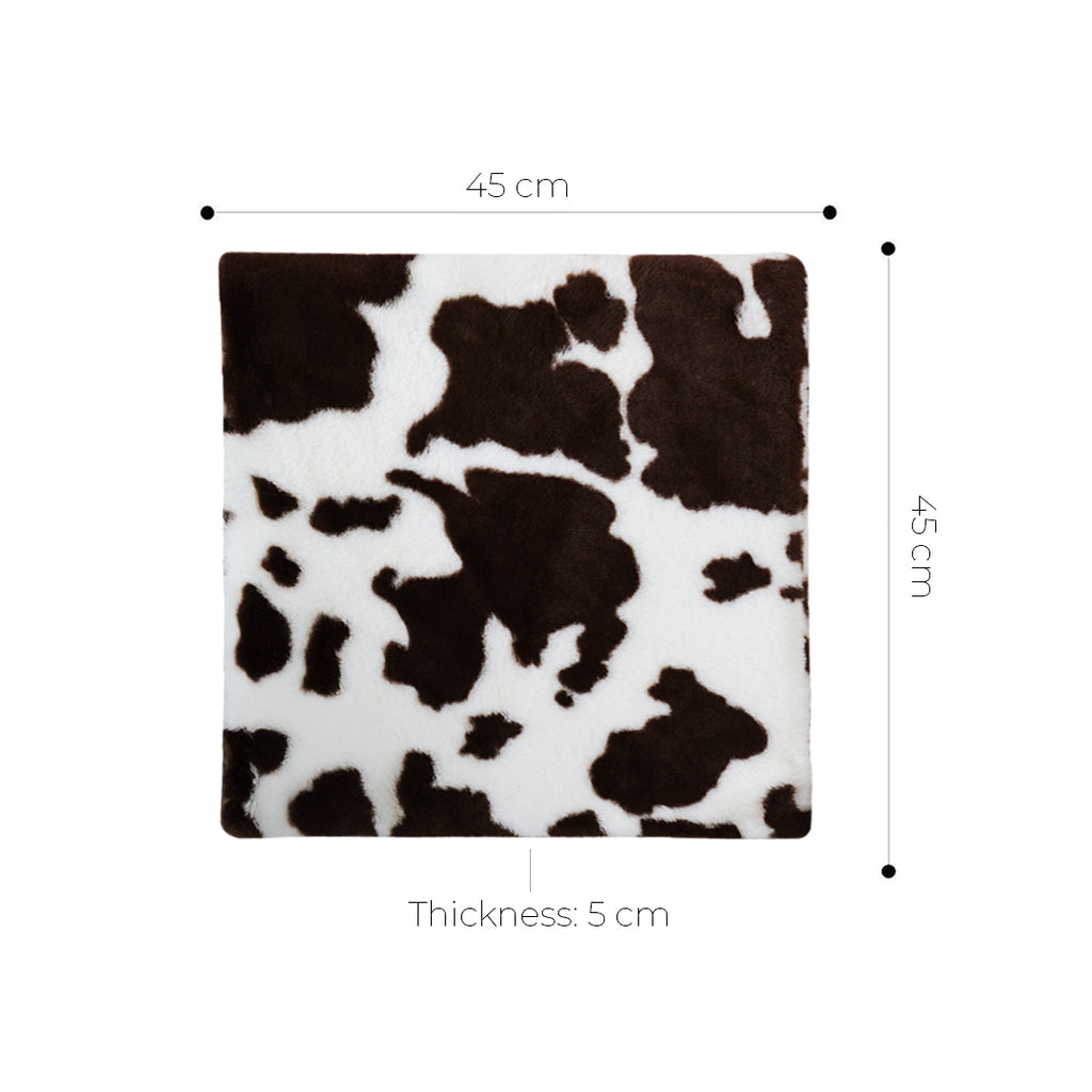 SOGA 2X 45cm Coffee Cowhide Soft Leaning Plush Backrest  Seat Pillow