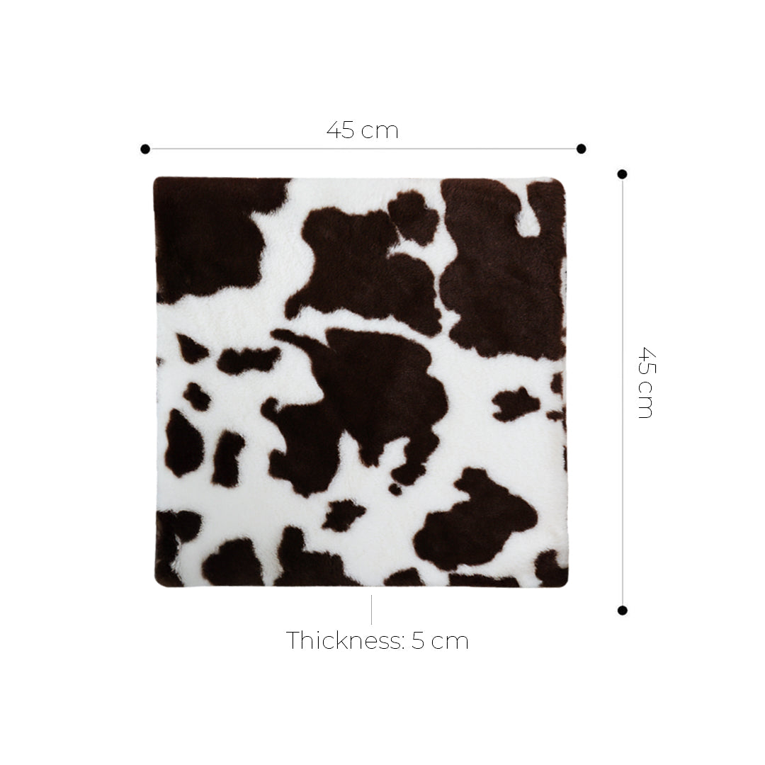 SOGA 2X 45cm Coffee Cowhide Soft Leaning Plush Backrest  Seat Pillow