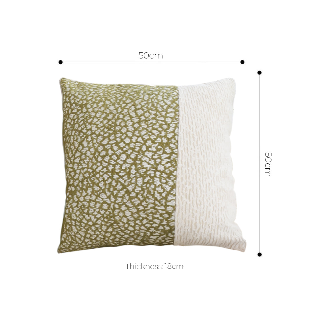 SOGA 50cm Modern Two-Tone Textured Block Design Throw Pillow