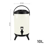 10L Stainless Steel Milk Tea Barrel with Faucet White