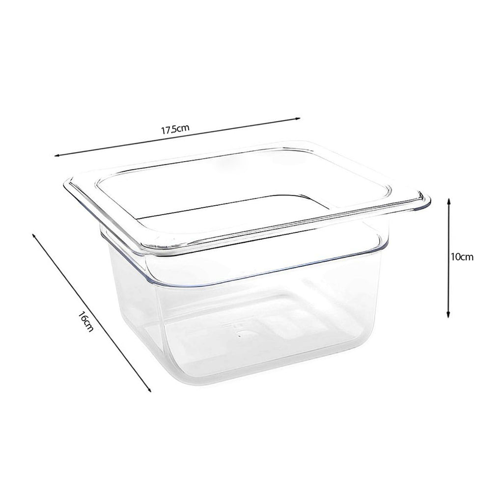 100mm Clear GN Pan 1/6 Food Tray with Lid