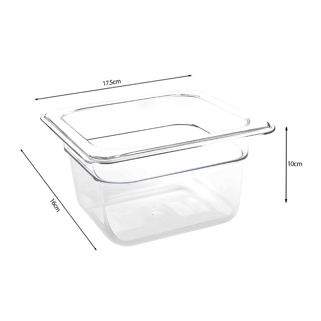 100mm Clear GN Pan 1/6 Food Tray with Lid