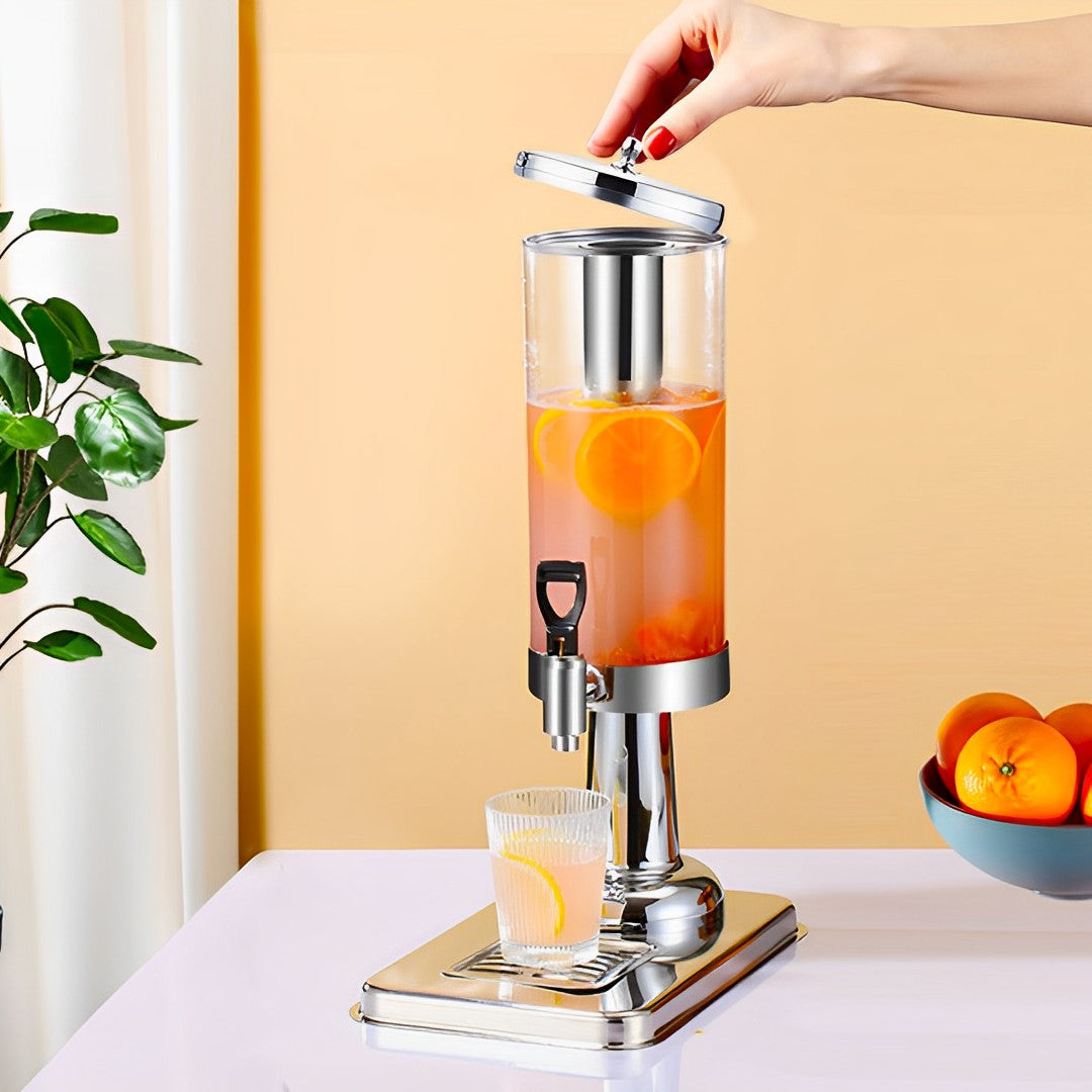 Single 3L Silver Stainless Steel Beverage Dispenser
