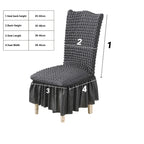 Dark Grey Chair Cover Seat Protector with Ruffle Skirt