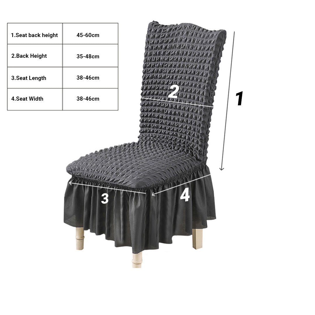 Dark Grey Chair Cover Seat Protector with Ruffle Skirt