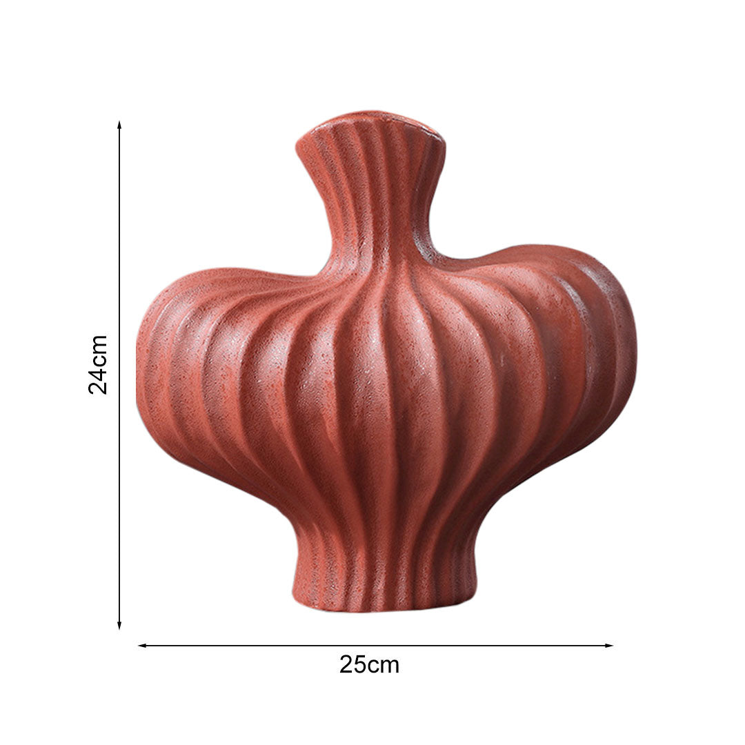25X24cm Matte Red Small Ornament Vases Countertop