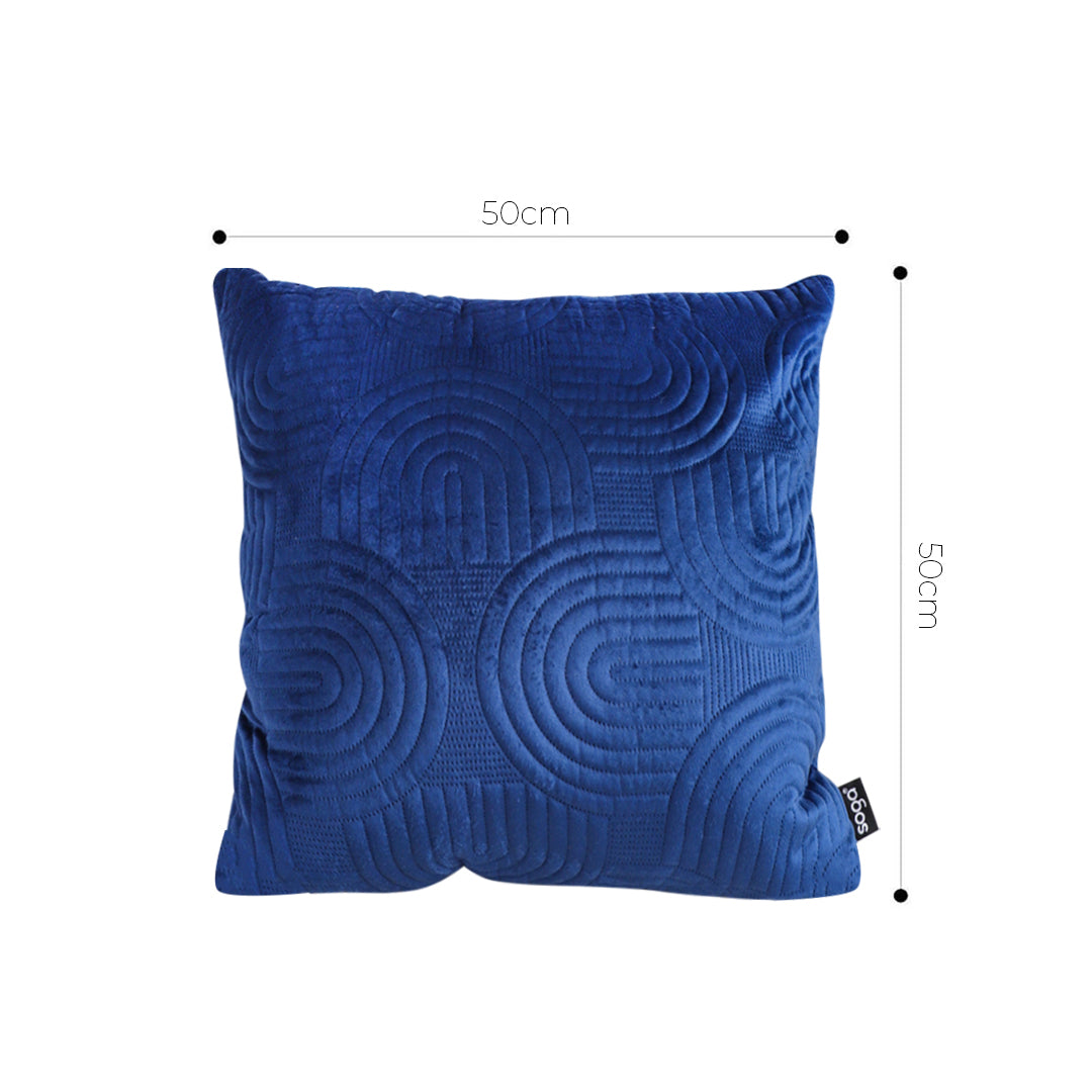 SOGA 50cm Blue Textured Geometric Pattern Decorative Throw Pillow