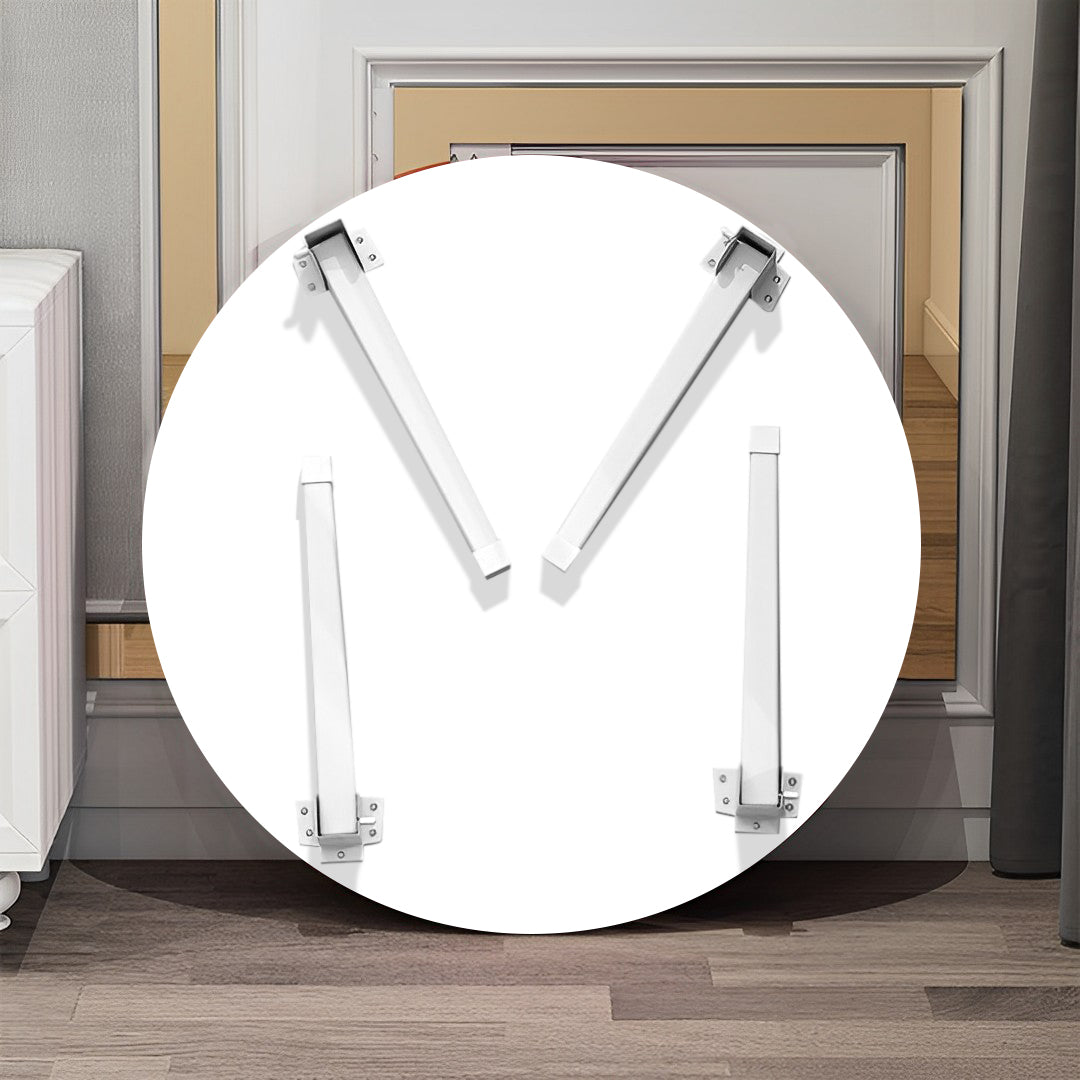 White Portable Round Floor Table