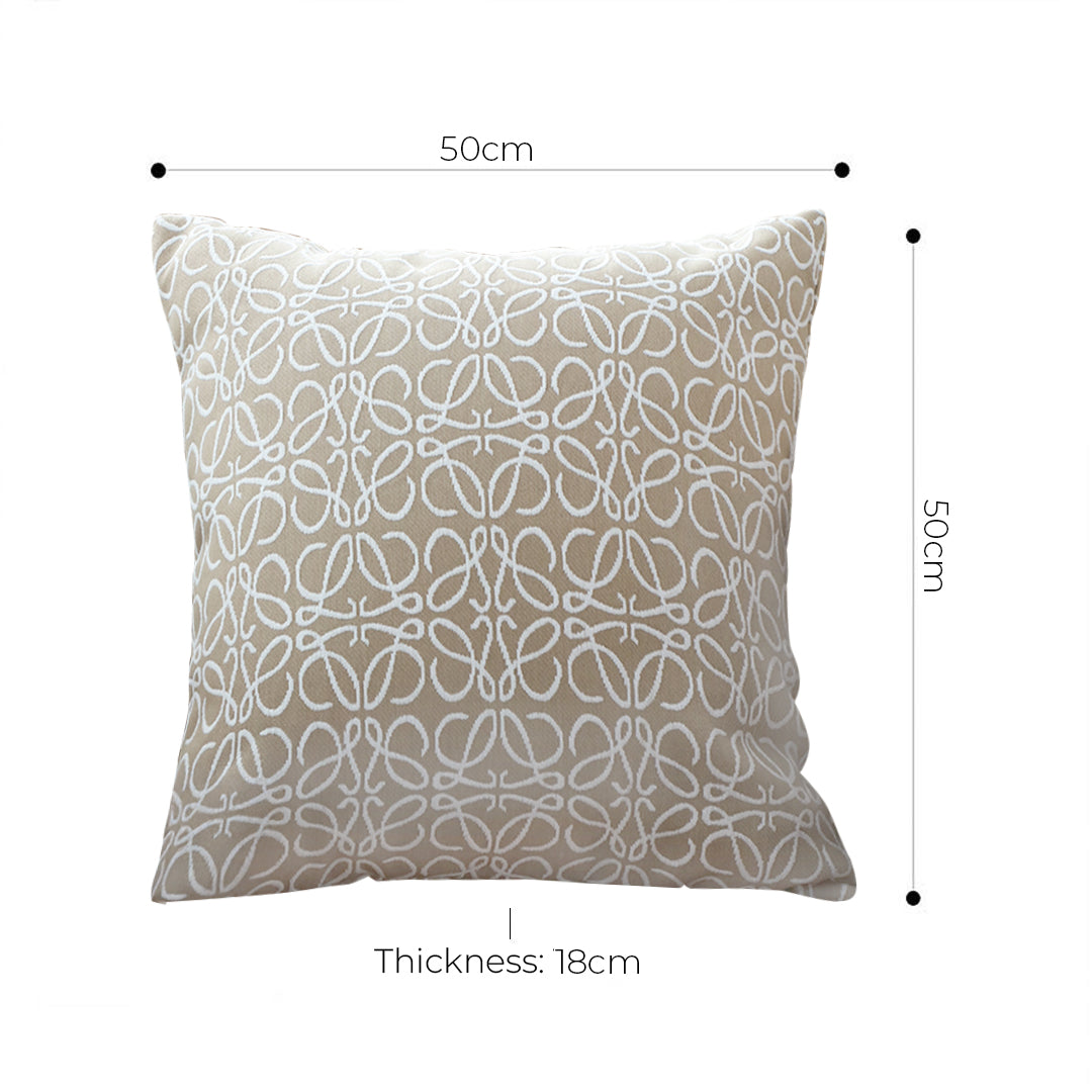 50cmThrow Pillow White and Beige Geometric Pattern Accent