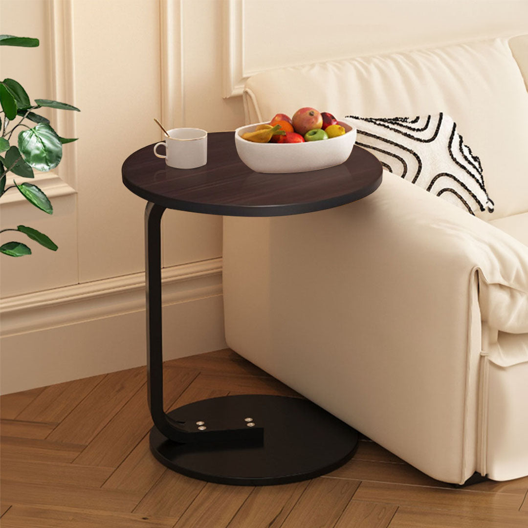50cm Wood Board Mini Side Table Movable Lightweight w/ Black Frame