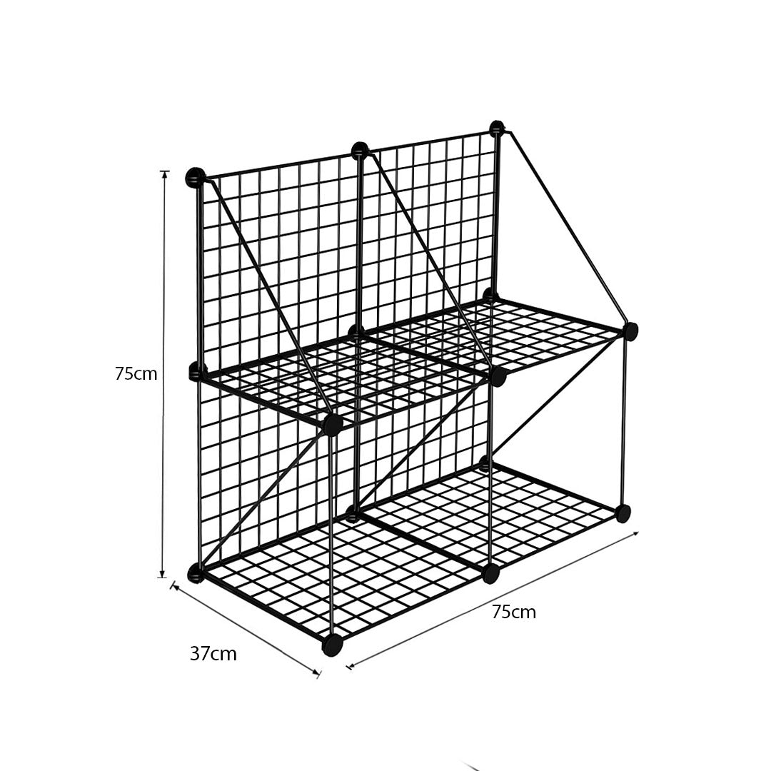 Black Portable 4-Cube 2 Column Storage Organiser