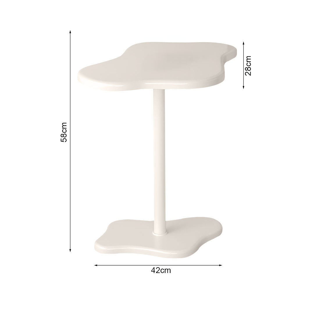 42x28cm White Minimalist Cloud Shaped Table