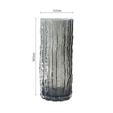 SOGA 30.5cm Handcrafted Grey Glass Vase Classic Design for Home Decor