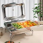 Stainless Steel Rectangular Chafing Dish with Top Lid