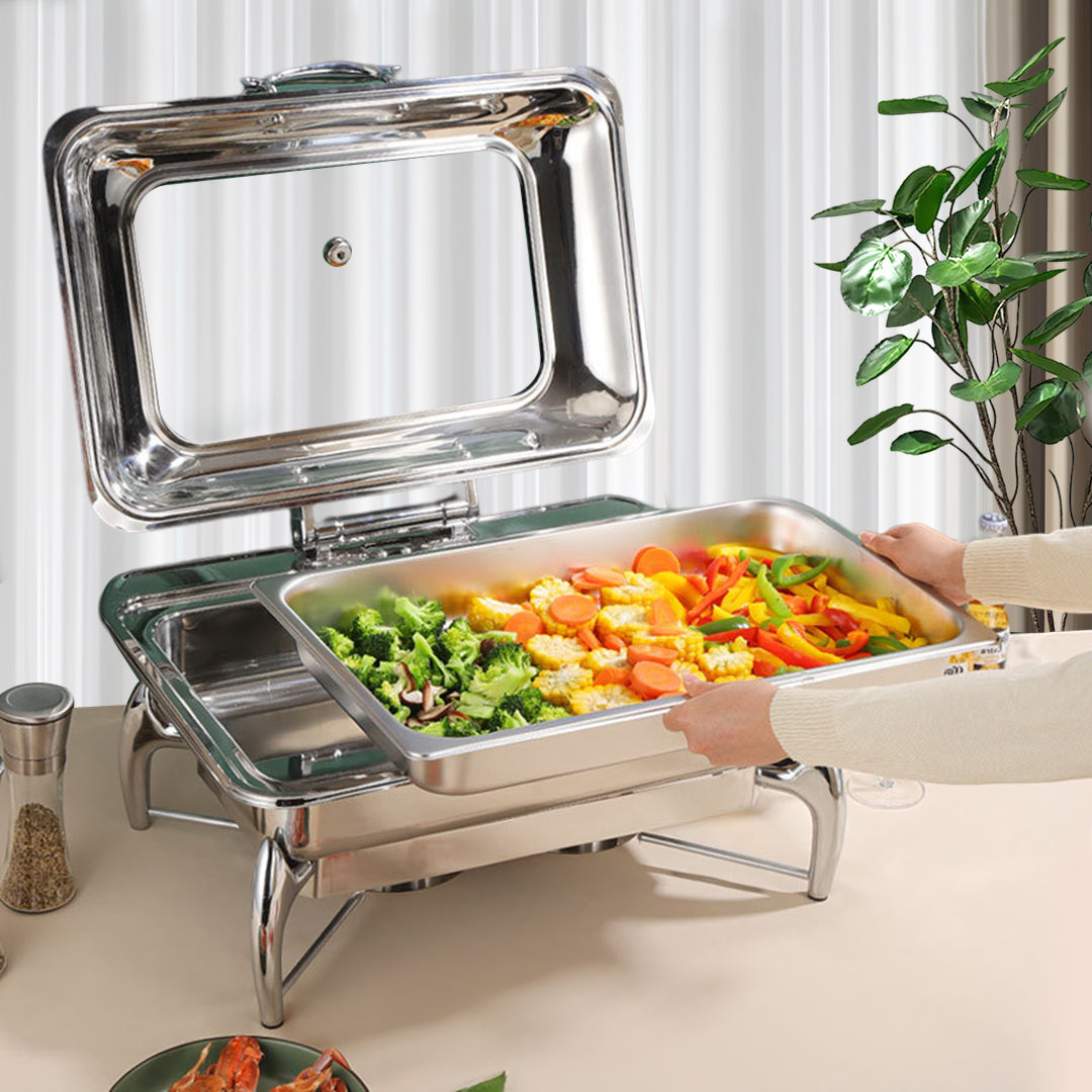 Stainless Steel Rectangular Chafing Dish with Top Lid