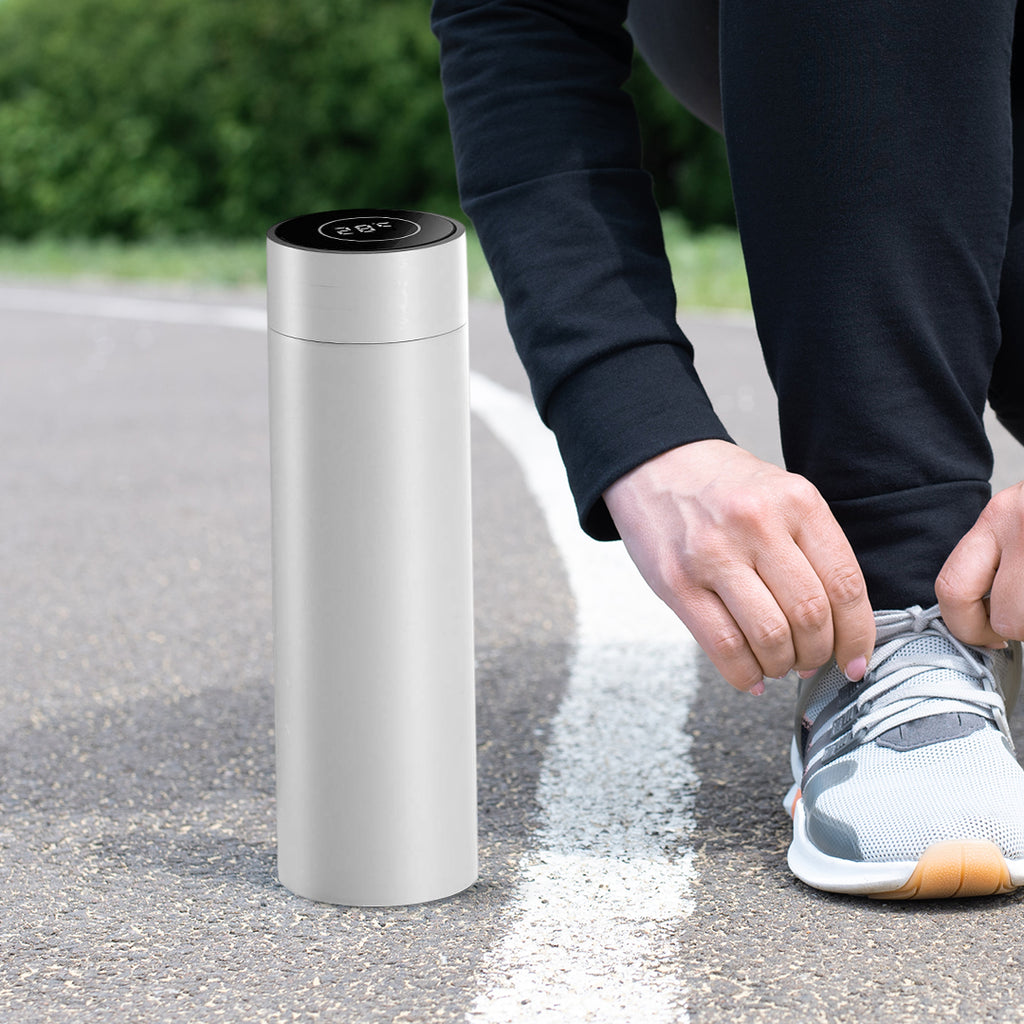 500ML Smart Thermometer Bottle Vacuum Flask  White
