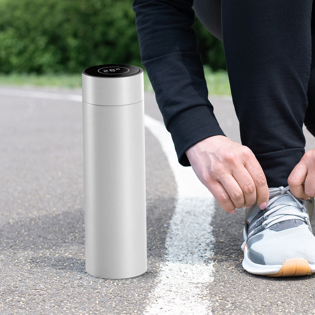 500ML Smart Thermometer Bottle Vacuum Flask  White