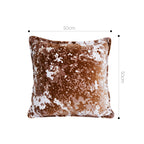 SOGA 50cm Brown White Crushed Velvet Decorative Throw Pillow