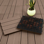 Light Chocolate DIY Wooden Composite Decking Tiles  Set of 11