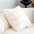 SOGA 45cm Bohemian Winter White Tufted Grid Pattern Decorative Throw Pillow