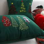 30cm Throw Pillow Dark Green Christmas Forest