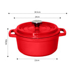 Cast Iron Porcelain Casserole 3.6L Red 24cm