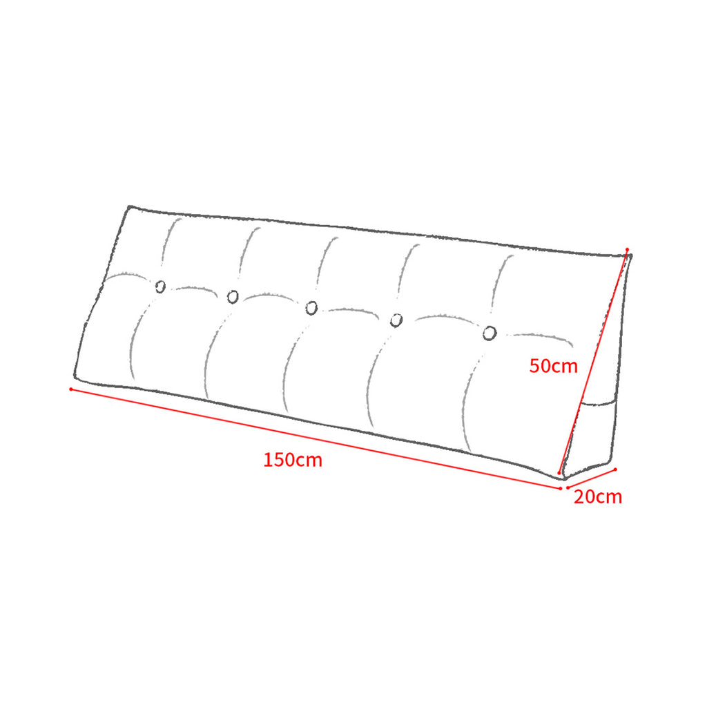 150cm Dark Grey Wedge Bed Cushion