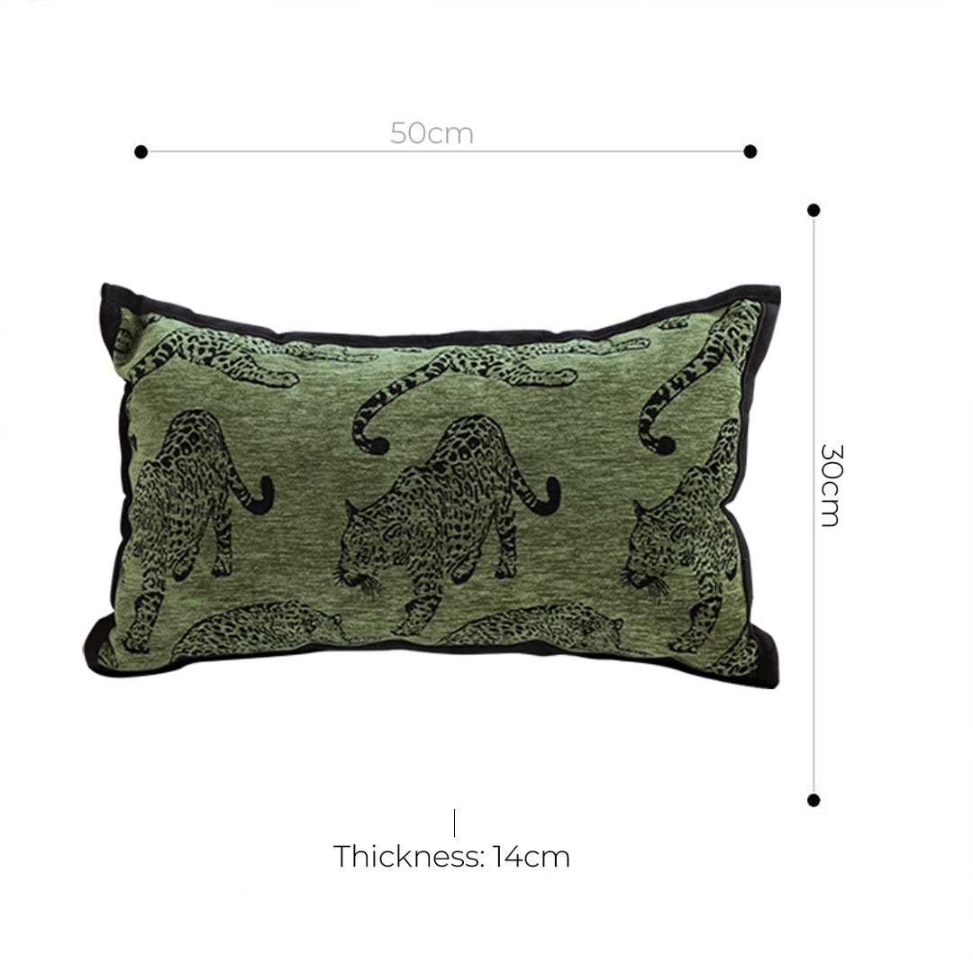30cm Throw Pillow Green Leopard