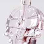 SOGA 75cm Transparent Crystal Violin Fiberglass Sculpture with Artificial Marble Base for Modern Home Décor
