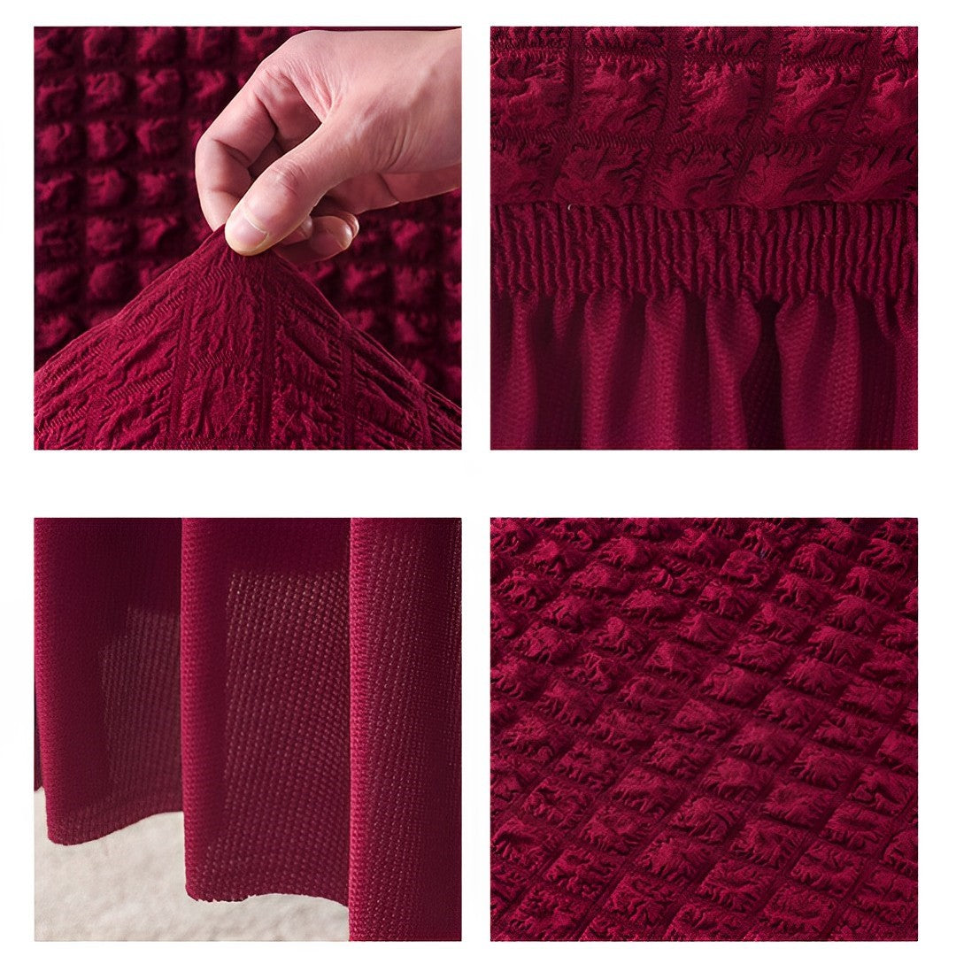 Burgundy Chair Cover Seat Protector with Ruffle Skirt