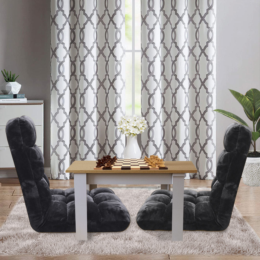 Floor Recliner Folding Lounge Black