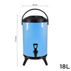 18L Stainless Steel Milk Tea Barrel with Faucet Blue