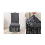 Dark Grey Chair Cover Seat Protector with Ruffle Skirt