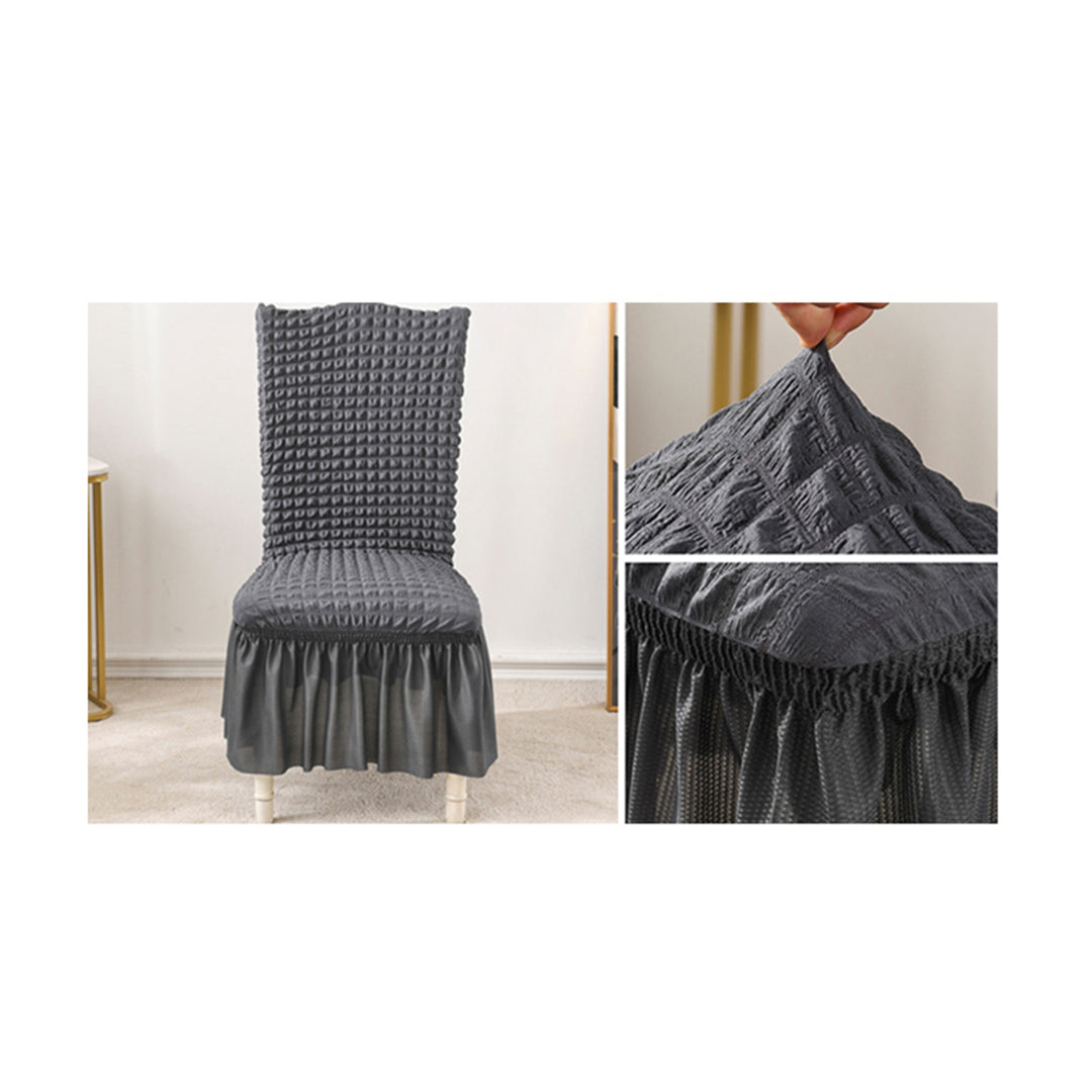 Dark Grey Chair Cover Seat Protector with Ruffle Skirt