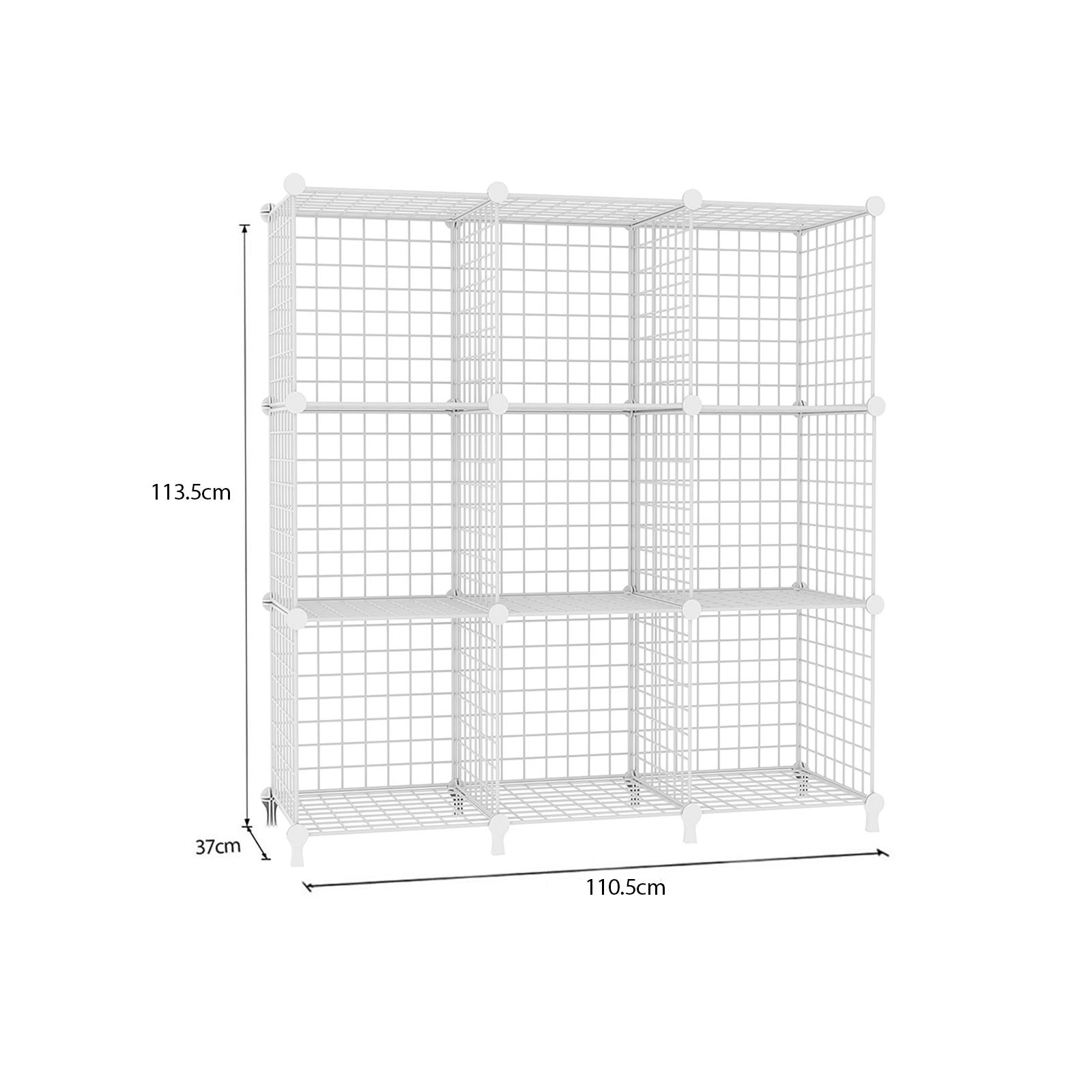 White Portable 9-Cube 3 Column Storage Organiser