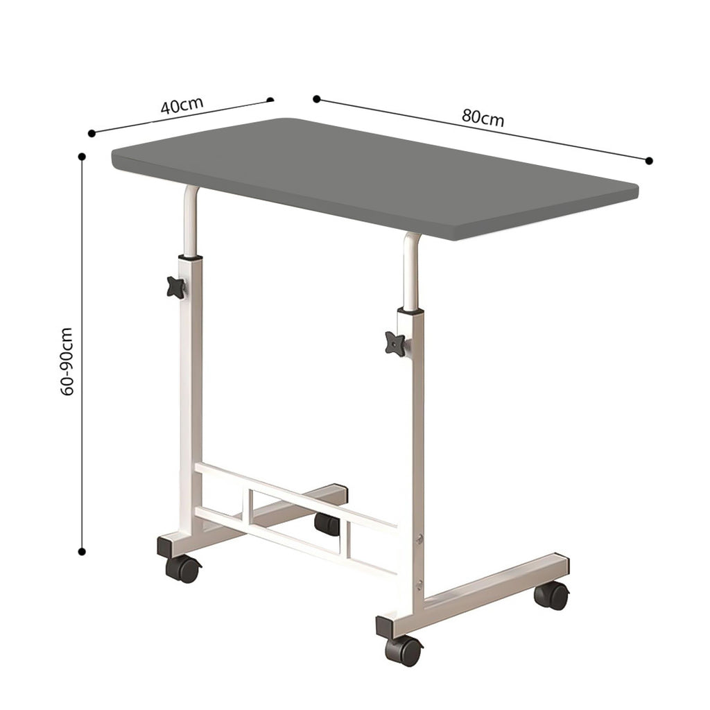 SOGA 40x80cm Black Bedside Table Movable Bedroom Desk Student Computer Table