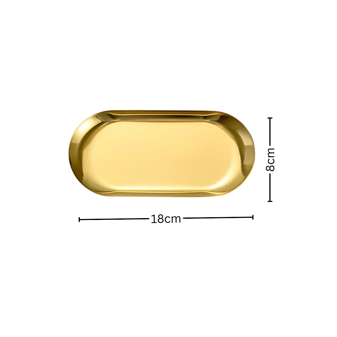 Gold Nordic Oval Plate Set Small, Medium, and Large for 3 Pieces Kitchen Essentials