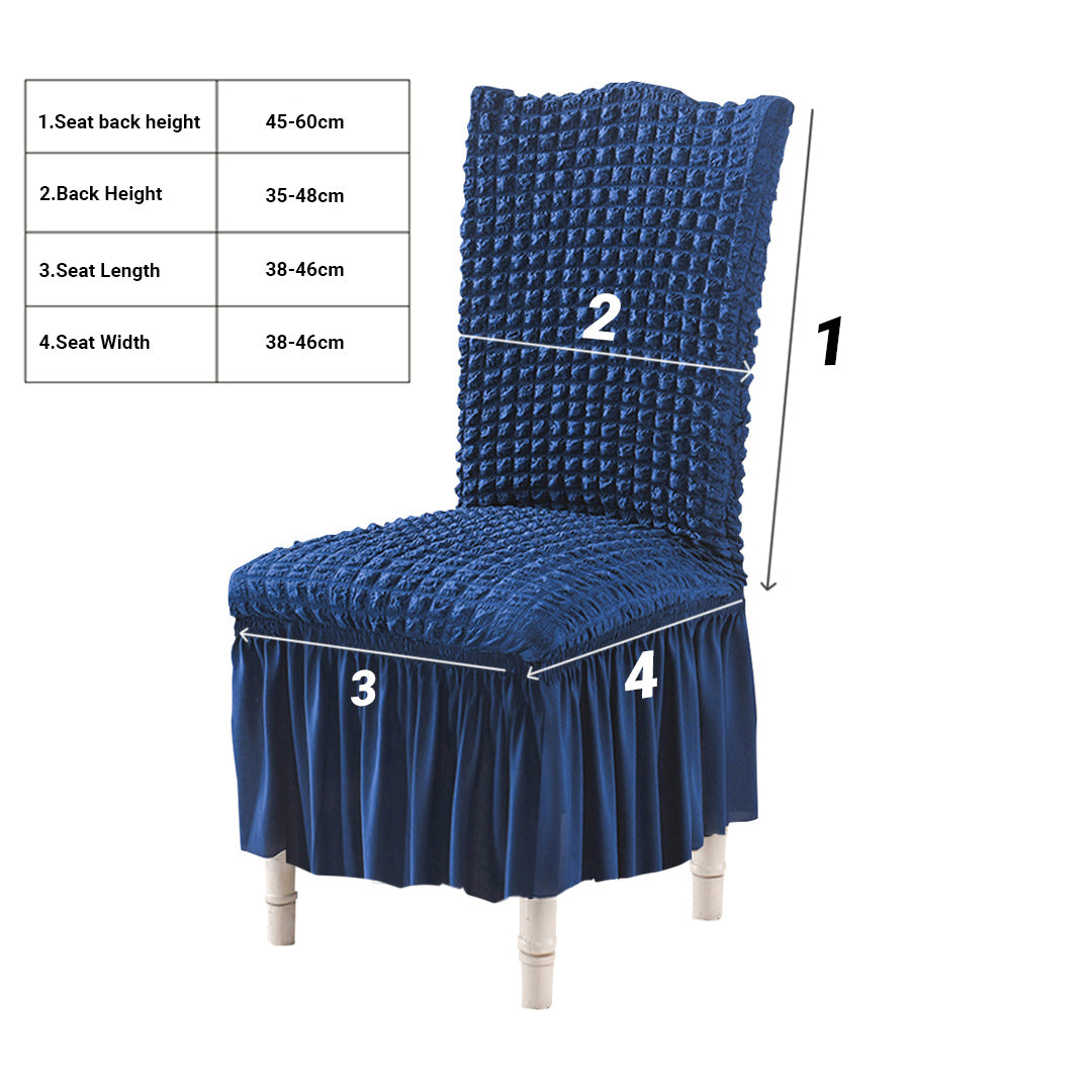 Blue Chair Cover Seat Protector with Ruffle Skirt