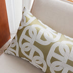 SOGA 35cm Artistic Olive Green White Geometric Pattern Throw Pillow