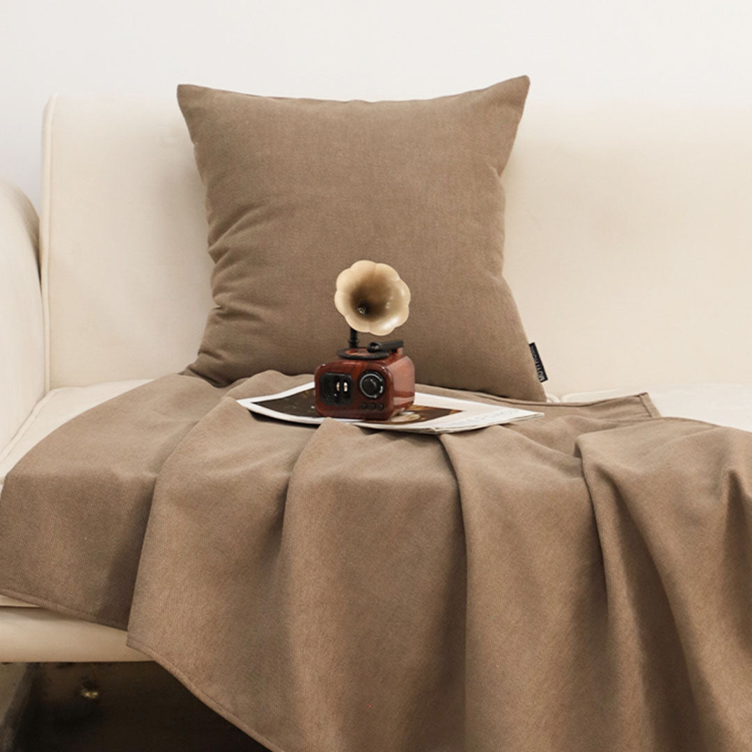 1.8m Bed Light Brown Vintage Scarf Runner Bedding Tail Pad Flag Set of 3