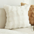 50cm Throw Pillow White Rabbit Fur