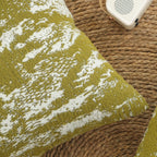 50cm Throw Pillow White and Olive Green Plush Polyester Fiber