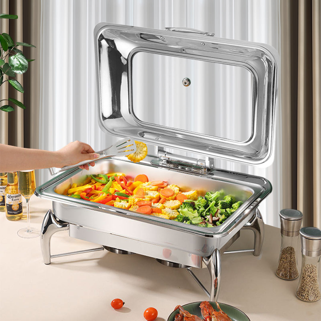 Stainless Steel Rectangular Chafing Dish with Top Lid