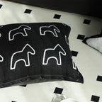 45cm Throw Pillow Black Teddy Fleece Square