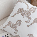 SOGA 50cm White Decorative Horse Pattern Cushion Throw Pillow