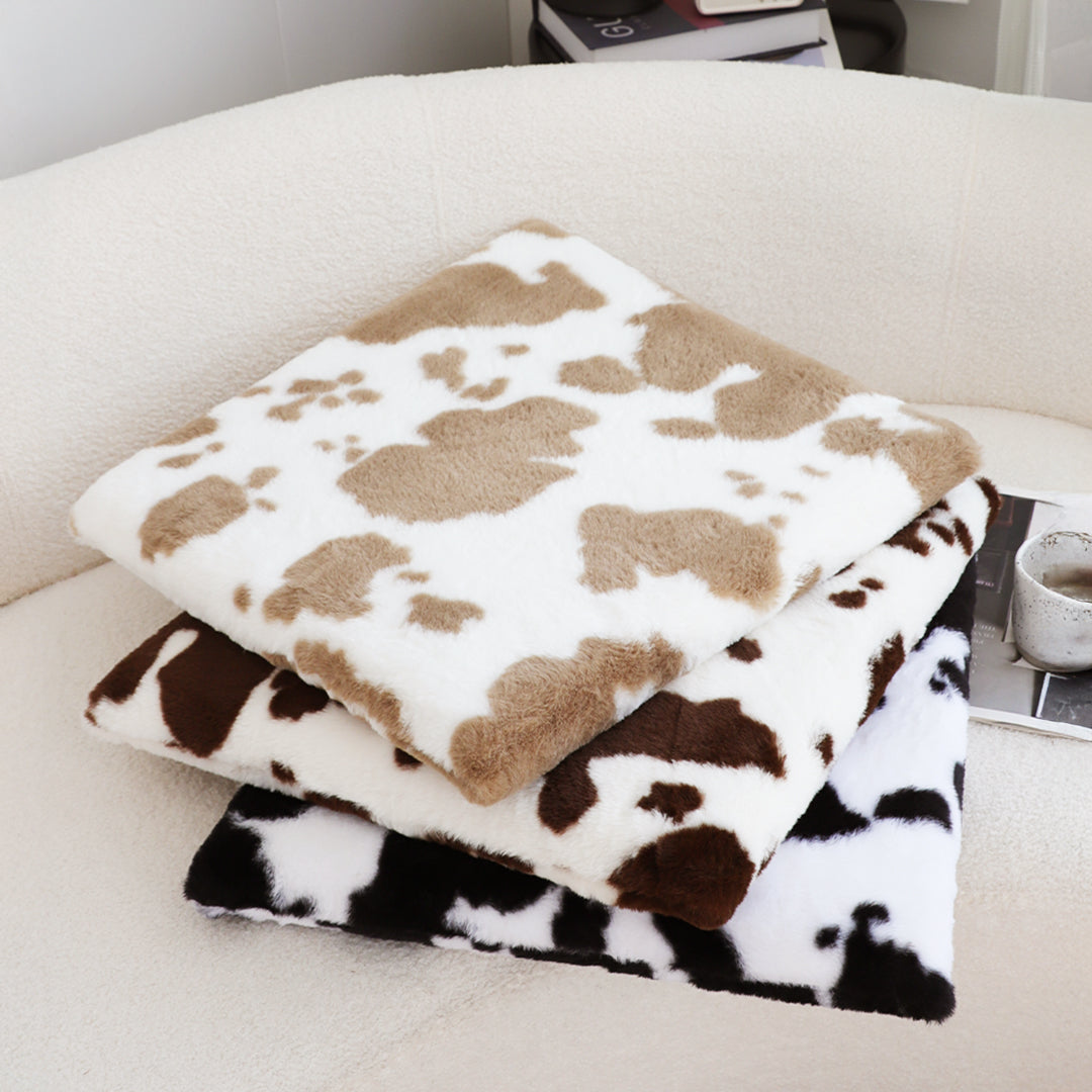 SOGA 2X 45cm Brown Cow Print Soft Leaning Plush Backrest Seat Pillow