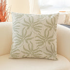 SOGA 50cm Botanical Green Fern Leaf Embroidered Decorative Throw Pillow