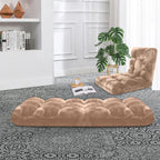 Floor Recliner Folding Lounge Light Apricot