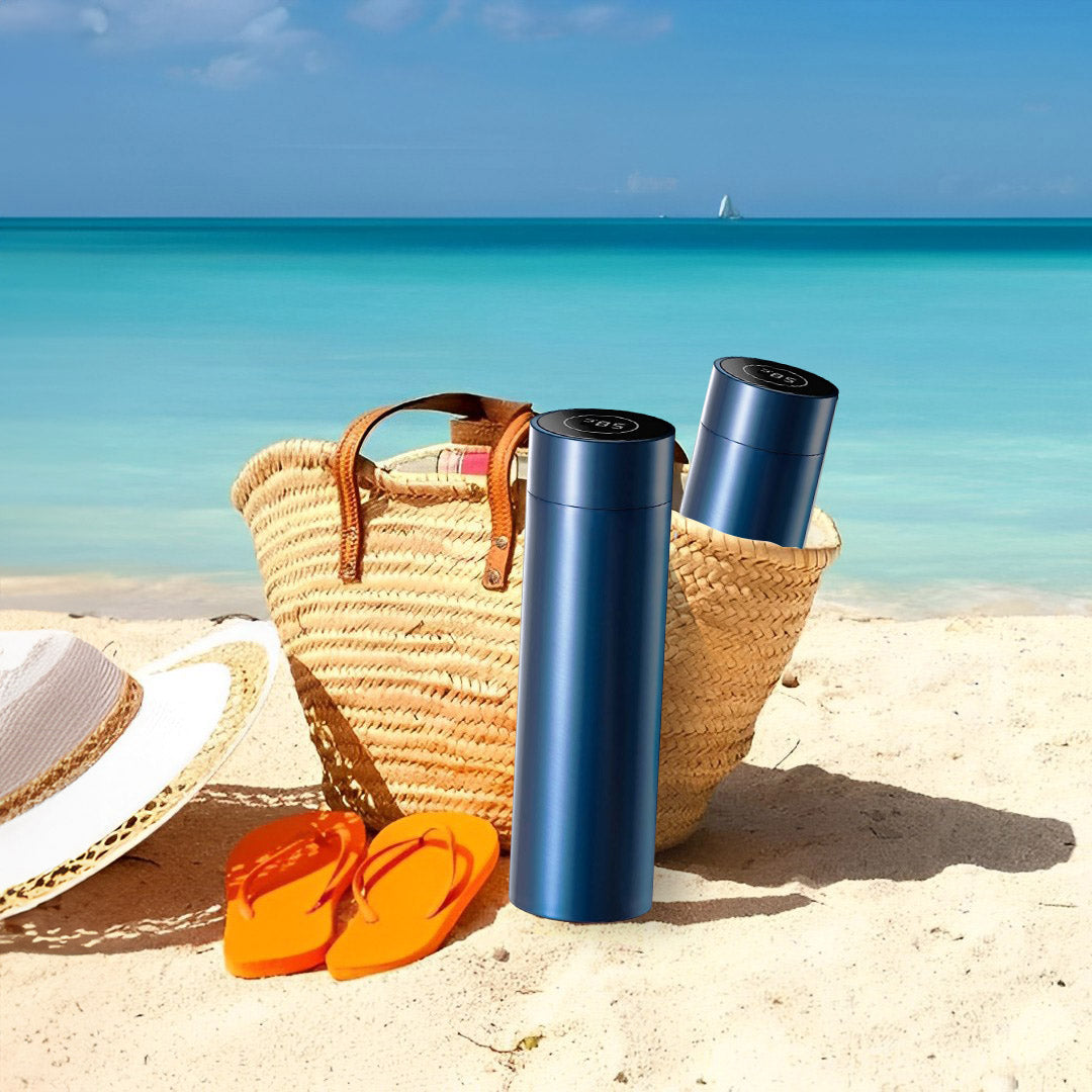 500ML Smart Thermometer Bottle Vacuum Flask Blue
