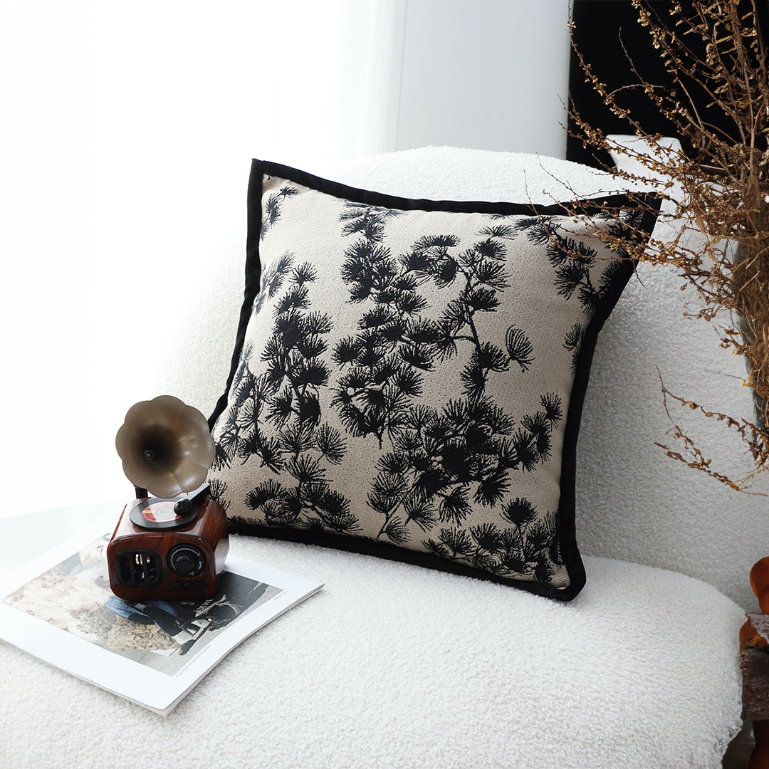 45cm Throw Pillow Black and White